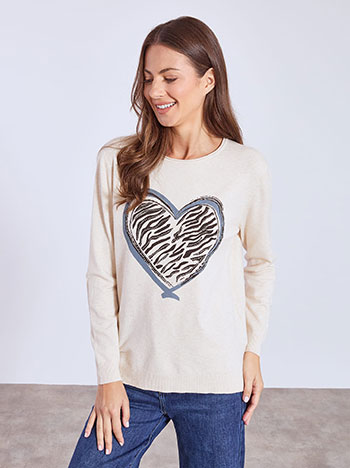Πουλόβερ με strass καρδιά WT7616.4579+6