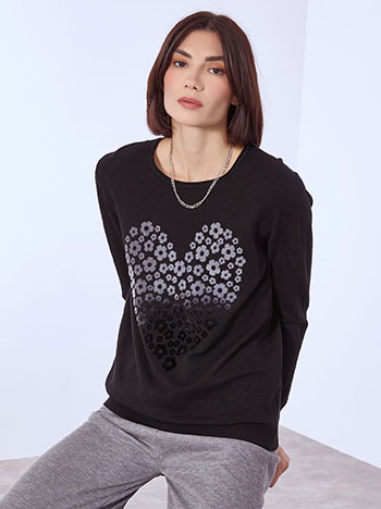 Μπλούζα με ανάγλυφη καρδιά WT7616.4595+1