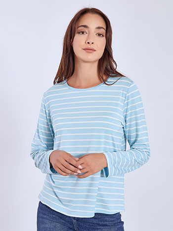 Μπλούζα ριγέ με μεταλλιζέ λεπτομέρειες WT7616.4603+2