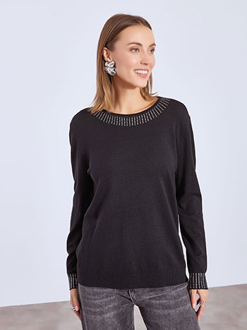 Πουλόβερ με λεπτομέρειες strass WT7616.4604+1