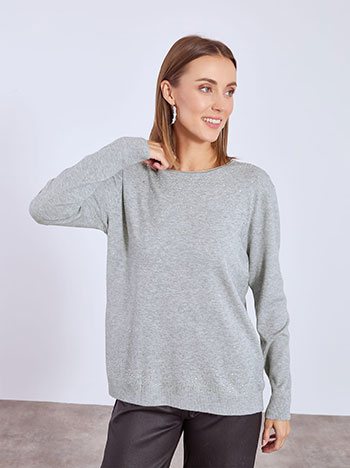 Πουλόβερ μονόχρωμο με strass WT7616.4657+2