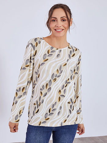 Μπλούζα πλεκτή εμπριμέ WT7616.4873+2