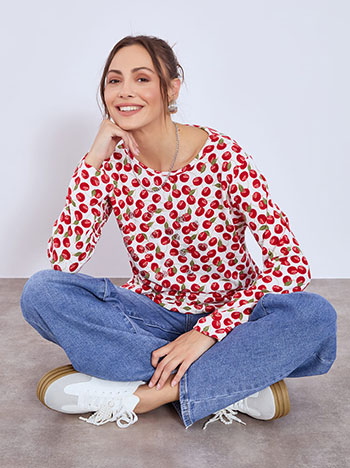 Μπλούζα με κεράσια WT7616.4892+2