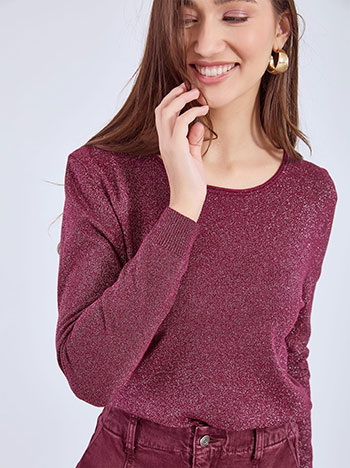 Πουλόβερ μεταλλιζέ με γυριστή λαιμόκοψη WT7616.4926+7