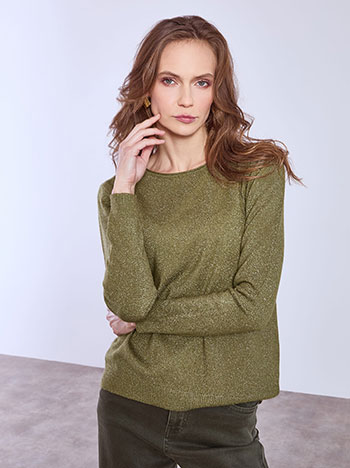 Πουλόβερ μεταλλιζέ με γυριστή λαιμόκοψη WT7616.4926+15