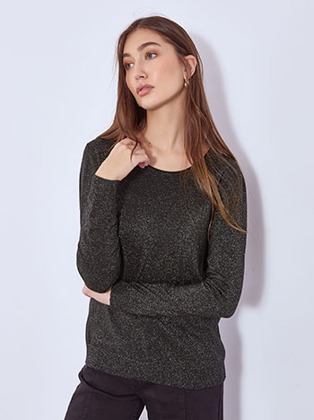 Πουλόβερ μεταλλιζέ με γυριστή λαιμόκοψη WT7616.4926+1