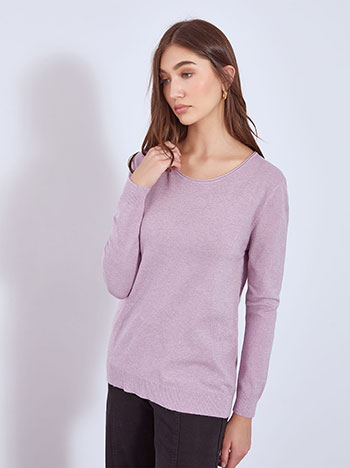 Πουλόβερ μεταλλιζέ με γυριστή λαιμόκοψη WT7616.4926+4