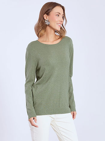 Πουλόβερ μεταλλιζέ με γυριστή λαιμόκοψη WT7616.4926+11