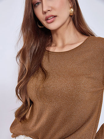 Πουλόβερ μεταλλιζέ με γυριστή λαιμόκοψη WT7616.4926+8