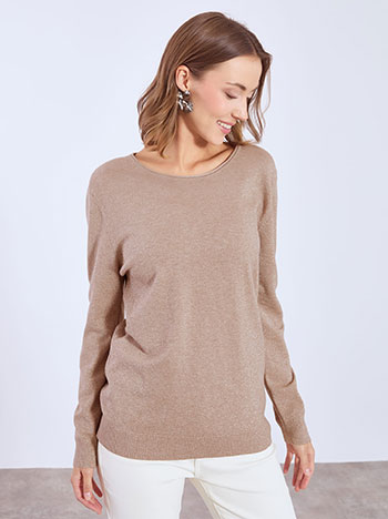 Πουλόβερ μεταλλιζέ με γυριστή λαιμόκοψη WT7616.4926+9