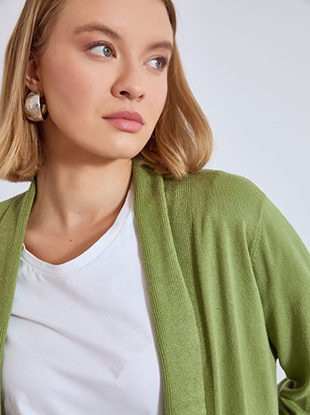 Ζακέτα πλεκτή μονόχρωμη WT7616.5073+12 φωτογραφία