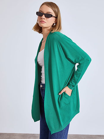 Ζακέτα πλεκτή μονόχρωμη WT7616.5073+6