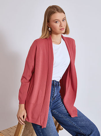 Ζακέτα πλεκτή μονόχρωμη WT7616.5073+10