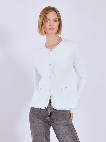 Ζακέτα πλεκτή με κρόσια WT7616.5305+3