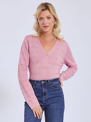 Ζακέτα ανάγλυφη μεταλλιζέ WT7616.5489+8