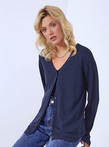 Ζακέτα με ανάγλυφο πουά WT7616.5501+4