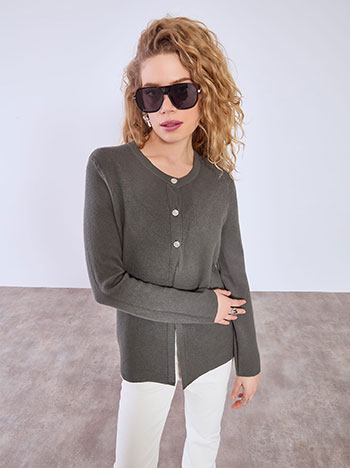 Ζακέτα με strass κουμπιά WT7616.5525+2