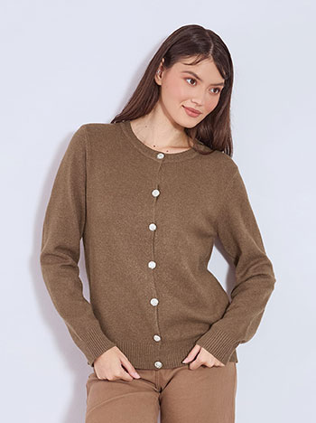 Ζακέτα με ανάγλυφα strass κουμπιά WT7616.5649+3