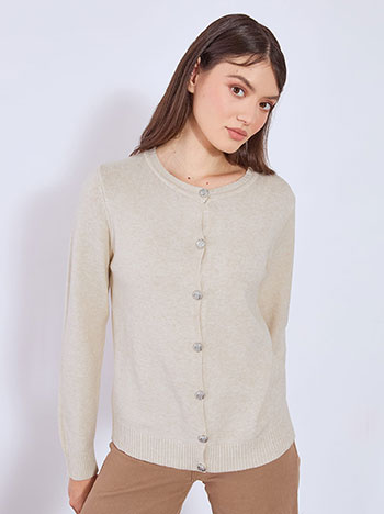 Ζακέτα με ανάγλυφα strass κουμπιά WT7616.5649+4