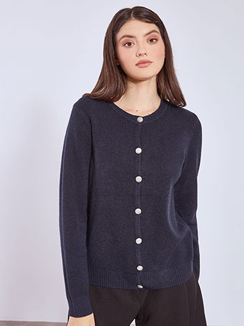 Ζακέτα με ανάγλυφα strass κουμπιά WT7616.5649+5