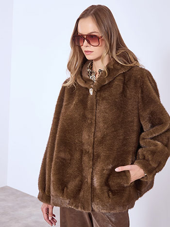 Γούνα με strass κουμπί λουλούδι WT7633.6535+2