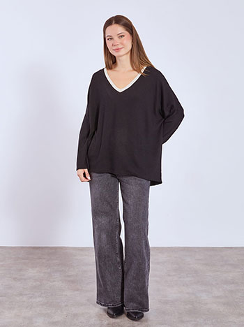 Μπλούζα ασύμμετρη με μεταλλιζέ λαιμόκοψη WT7639.4713+1 φωτογραφία