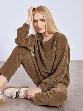 Μπλούζα κοτλέ μονόχρωμη WT7639.4755+2