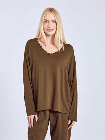 Μπλούζα με βολάν στη λαιμόκοψη WT7639.4785+2