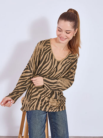 Celestino Μπλούζα με τύπωμα ζέβρα WT7639.4792+2