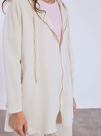 Ζακέτα μακριά με κουκούλα WT7639.5633+3