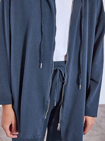 Ζακέτα μακριά με κουκούλα WT7639.5633+4