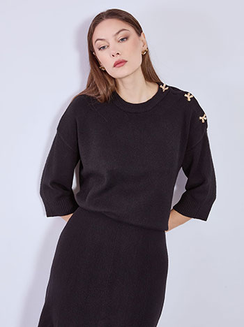 Πουλόβερ με κουμπιά φιόγκους WT7642.4330+1