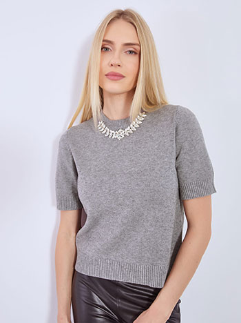 Πουλόβερ με strass κόσμημα WT7642.4581+2