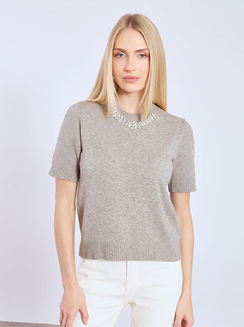 Πουλόβερ με strass κόσμημα WT7642.4581+5