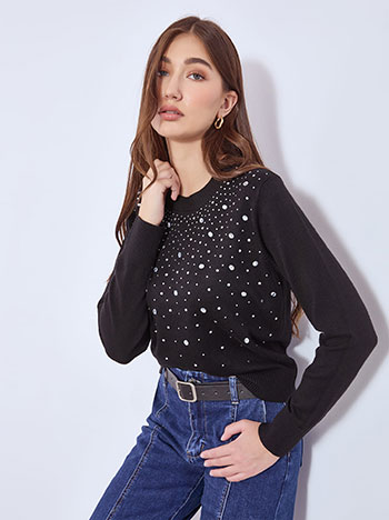 Πουλόβερ με strass λεπτομέρειες WT7642.4615+1