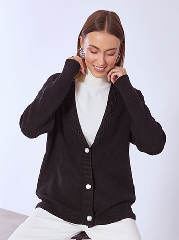 Ζακέτα με πέρλες κουμπιά WT7642.5259+1