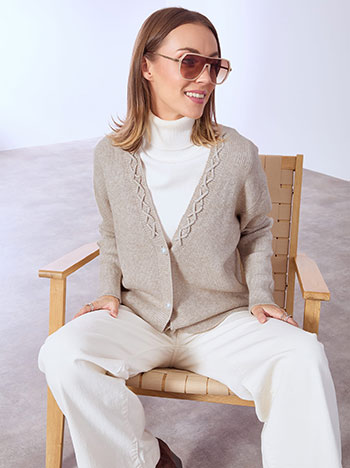 Ζακέτα με πέρλες κουμπιά WT7642.5259+4