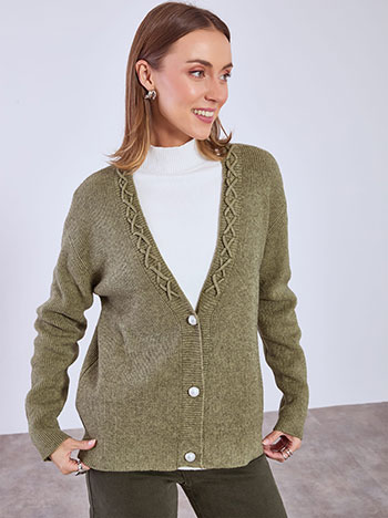 Ζακέτα με πέρλες κουμπιά WT7642.5259+6