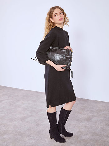 Φόρεμα πλεκτό μίντι μονόχρωμο WT7642.8252+1