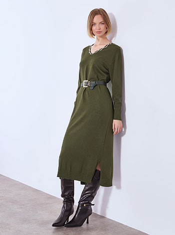 Φόρεμα πλεκτό μίντι με πέρλες WT7642.8627+4