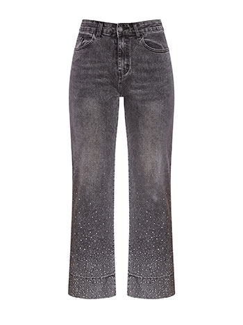 Τζιν wide leg με strass στο τελείωμα WT7643.1307+1 φωτογραφία