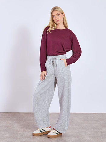 Παντελόνι φόρμα barrel μονόχρωμο WT7648.1026+2