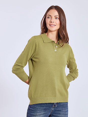 Μπλούζα με γιακά και κουμπιά WT7693.4285+4