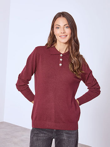 Μπλούζα με γιακά και κουμπιά WT7693.4285+6