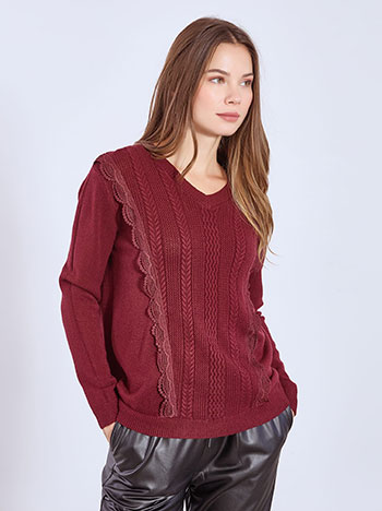 Πουλόβερ με λεπτομέρειες δαντέλας WT7693.4322+5