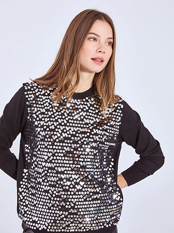 Πουλόβερ με παγιέτες καθρέφτη WT7693.4518+1