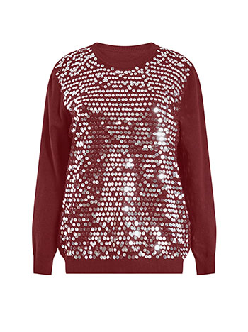 Πουλόβερ με παγιέτες καθρέφτη WT7693.4518+4 φωτογραφία