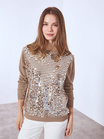 Πουλόβερ με παγιέτες καθρέφτη WT7693.4518+5