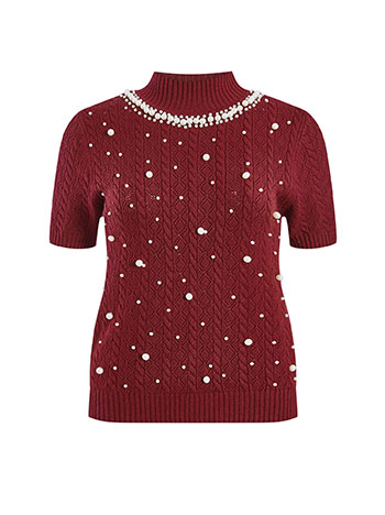 Πουλόβερ με πέρλες WT7693.4600+6 φωτογραφία