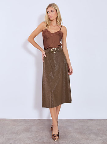 Φούστα μίντι δερματίνης WT7702.2013+2